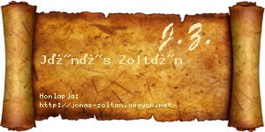 Jónás Zoltán névjegykártya